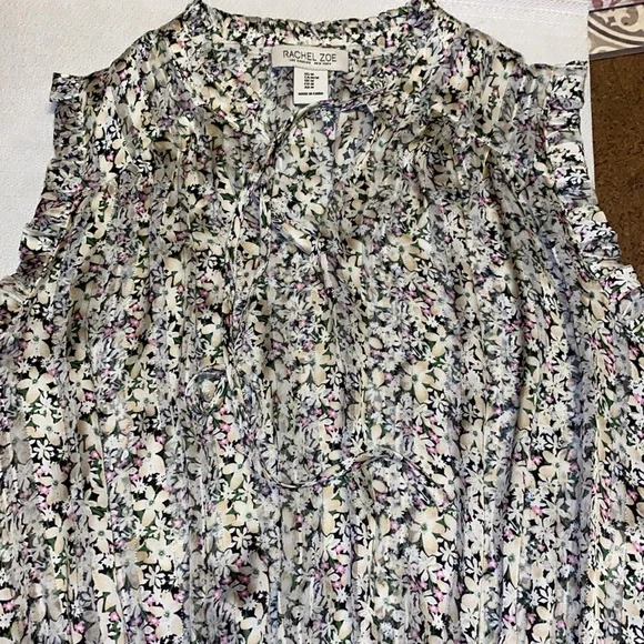 Women’s Floral Print Silver Detail Rachel Zoe Top - Picture 6 of 11